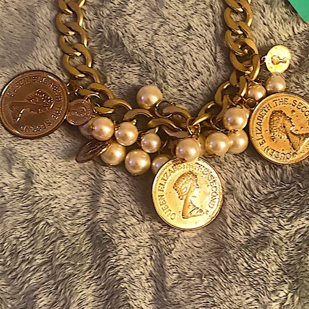 Charms Gold plated necklace- Poppri